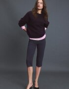 Stradivarius Pulover Basic Din Tricot Fin La Atingere Vinete M