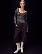 Stradivarius Pulover Basic Lână Mătase Guler Rotund Maro S