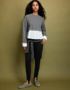 Stradivarius Pulover Bimaterial Gri Închis M