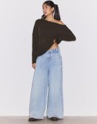 Stradivarius Pulover Din Tricot Asimetric Maro L