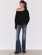 Stradivarius Pulover Din Tricot Asimetric Negru L