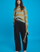 Stradivarius Pulover Din Tricot Cu Eșarfă Verde Măsliniu Xl