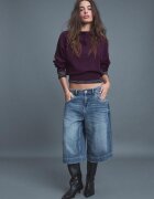 Stradivarius Pulover Din Tricot Cu Guler Polo Purpuriu Închis Xs