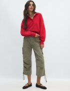 Stradivarius Pulover Din Tricot Cu Guler Polo Roșu M