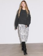 Stradivarius Pulover Din Tricot Cu Guler Rotund Alb Unt S