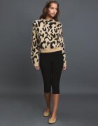 Stradivarius Pulover Din Tricot Cu Imprimeu Leopard Bej L