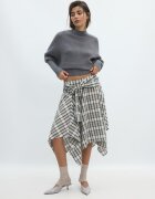 Stradivarius Pulover Din Tricot Cu Mânecă Liliac Și Guler Perkins Gri Închis Xl