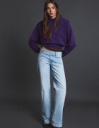 Stradivarius Pulover Din Tricot Cu Pernițe Pentru Umeri Purpuriu L
