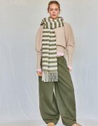 Stradivarius Pulover Din Tricot Cu Textură Moale Și Mâneci Bufante Bej L