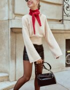 Stradivarius Pulover Din Tricot Moale Cu Cordon Piatră Xl