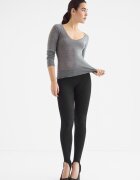 Stradivarius Pulover Simplu Din Lână Și Mătase Cu Decolteu În V Gris Amestec L