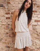 Stradivarius Rochie Halter Efect Prespălat Gri Denim M