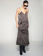 Stradivarius Rochie Lungă Fluidă Efect Satinat Bej Mediu L