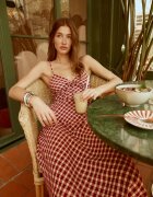 Stradivarius Rochie Midi Carouri Vichy Purpuriu M