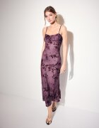 Stradivarius Rochie Midi Cu Bretele Și Textură Flocată Purpuriu S