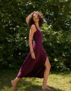 Stradivarius Rochie Midi Cu Fundă La Spate Mov S