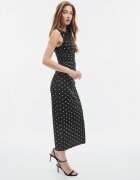 Stradivarius Rochie Midi Cu Imprimeu Buline Negru Xl