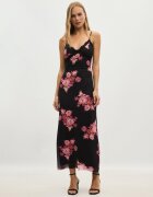 Stradivarius Rochie Midi Cu Imprimeu Tul Și Dantelă Negru L