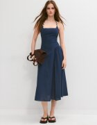 Stradivarius Rochie Midi Halter Cu Detaliu Cu Mărgele Bleumarin S