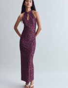 Stradivarius Rochie Midi Jacquard Purpuriu L