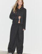 Stradivarius Sacou Mini Cambrat Cu Nasturi Gri Mediu Xl