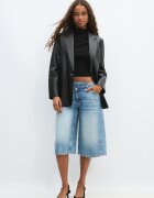 Stradivarius Sacou Regular Fit Imitație De Piele Negru S