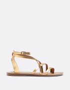Stradivarius Sandale Joase Din Piele Cu Barete Aur 36
