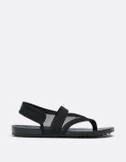 Stradivarius Sandale Joase Tip Șlapi Din Plasă Negru 38