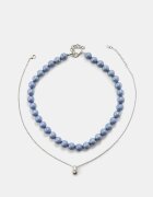 Stradivarius Set 2 Coliere Cu Mărgele Gri Os