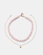 Stradivarius Set 2 Coliere Cu Mărgele Roz Pastel Os