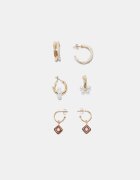 Stradivarius Set 3 Cercei Cu Charm Auriu Os