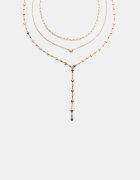 Stradivarius Set 3 Coliere Lariat Cu Inimă Auriu Os