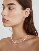 Stradivarius Set 4 Coliere Lună Și Soare Auriu Os