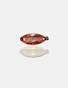 Stradivarius Set De 2 Clame Tip Banană Ecru Os