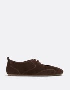 Stradivarius Sneakerine Din Piele Cu Baretă Elastică Maro 37