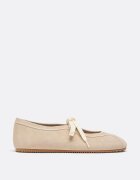 Stradivarius Sneakerine Din Piele Cu Fundă Bej 39