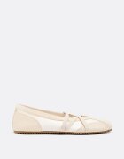 Stradivarius Sneakerine Extraflexibile Cu Barete Ecru 35