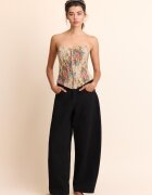Stradivarius Top Bustieră Jacquard Albastru Marin L