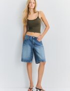 Stradivarius Top Cu Bretele Din Poliamidă Cu Cupe Kaki Xl