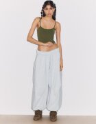 Stradivarius Top Cu Bretele Din Poliamidă Kaki L