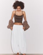 Stradivarius Top Cu Bretele Din Poliamidă Maro Xl