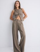 Stradivarius Top Fără Mâneci Cu Nasturi Maro L