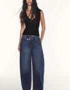 Stradivarius Top Tip Bandage Negru Xs