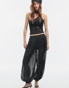 Stradivarius Top Tip Eșarfă Cu Paiete Negru L