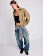 Stradivarius Trench Scurt Cu Cordon Bej L