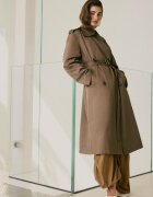 Stradivarius Trenci Lung De Bază Caramel Xs