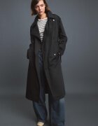 Stradivarius Trenci Lung De Bază Negru S