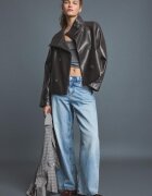 Stradivarius Trenci Scurt Din Imitație De Piele Gri Marengo S