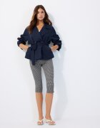 Stradivarius Trenci Scurt Fluid Cu Cordon Albastru S