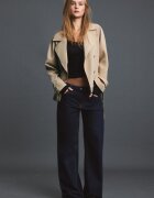 Stradivarius Trenci Scurt Fluid Cu Cordon Piatră Xl